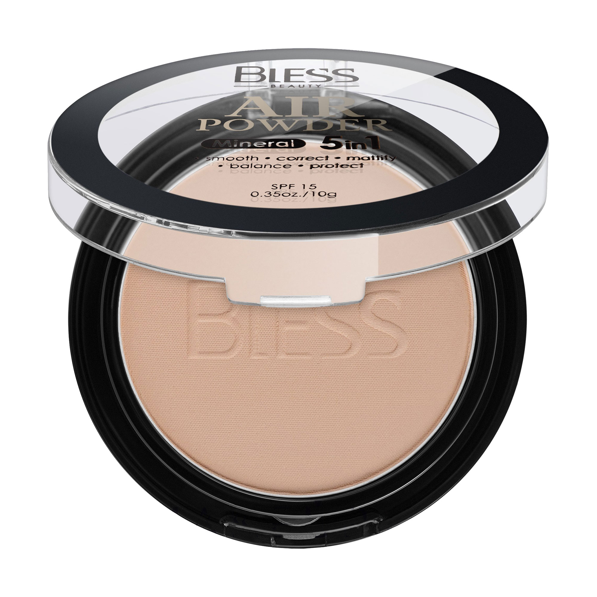 Компактна мінеральна пудра для обличчя Bless Beauty Air Powder 5 in 1 SPF 15, 101, 10 г