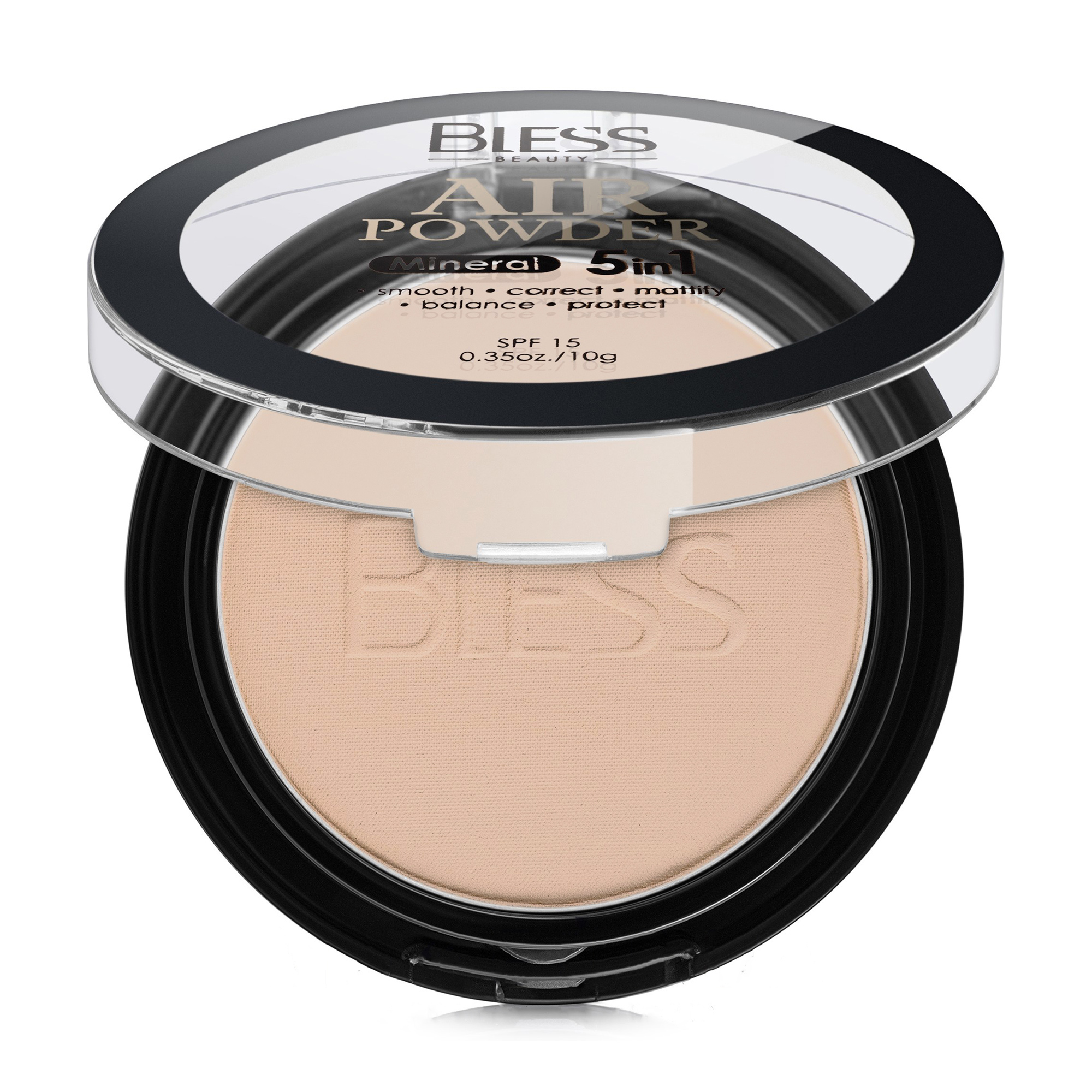 Компактна мінеральна пудра для обличчя Bless Beauty Air Powder 5 in 1 SPF 15, 105, 10 г